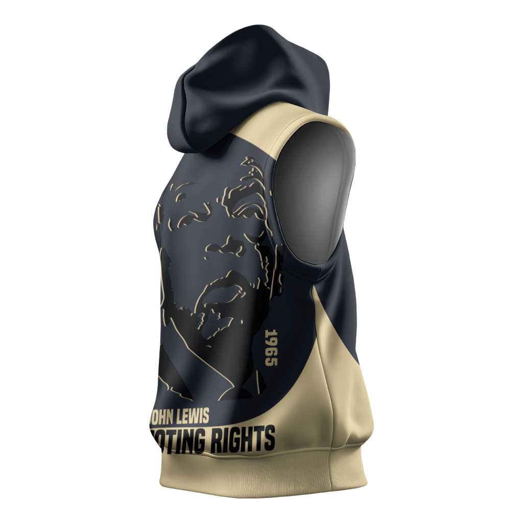 John Lewis Sleeveless Hoodie with Selma Bridge Graphic Civil Rights and Voting Rights Tribute - Wonder Print Shop