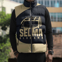 John Lewis Sleeveless Puffer Jacket with Selma Bridge Graphic Civil Rights and Voting Rights Tribute - Wonder Print Shop