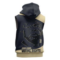 John Lewis Sleeveless Zip Hoodie with Selma Bridge Graphic Civil Rights and Voting Rights Tribute - Wonder Print Shop