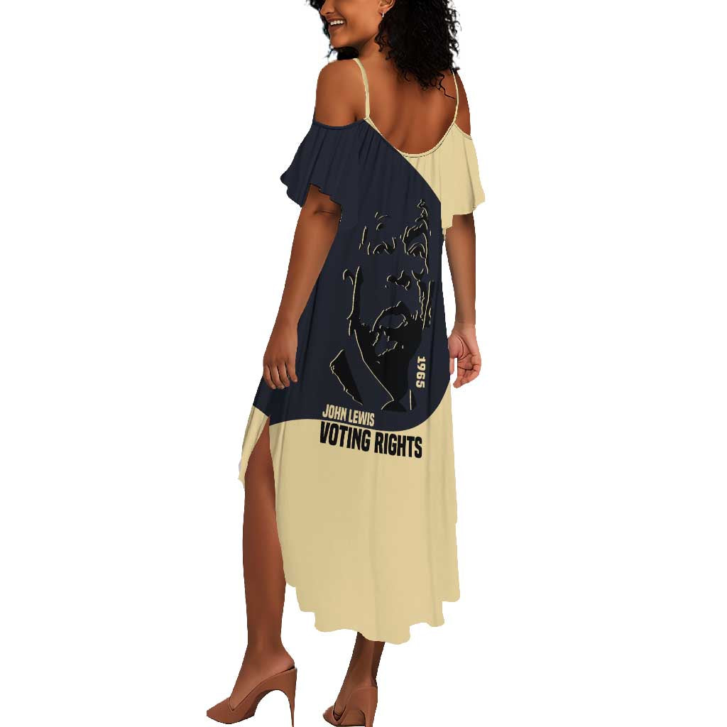 John Lewis Summer Maxi Dress with Selma Bridge Graphic Civil Rights and Voting Rights Tribute - Wonder Print Shop