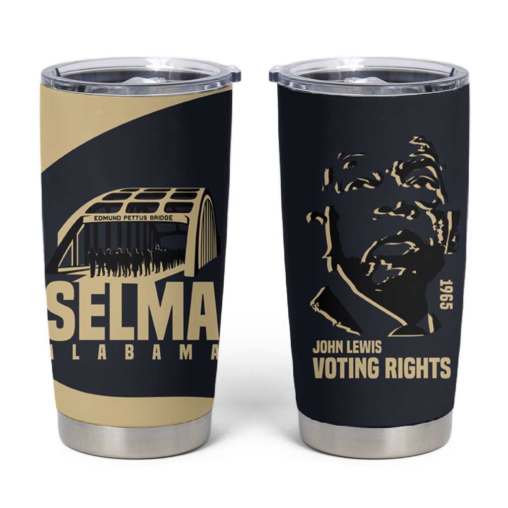John Lewis Tumbler Cup with Selma Bridge Graphic Civil Rights and Voting Rights Tribute - Wonder Print Shop