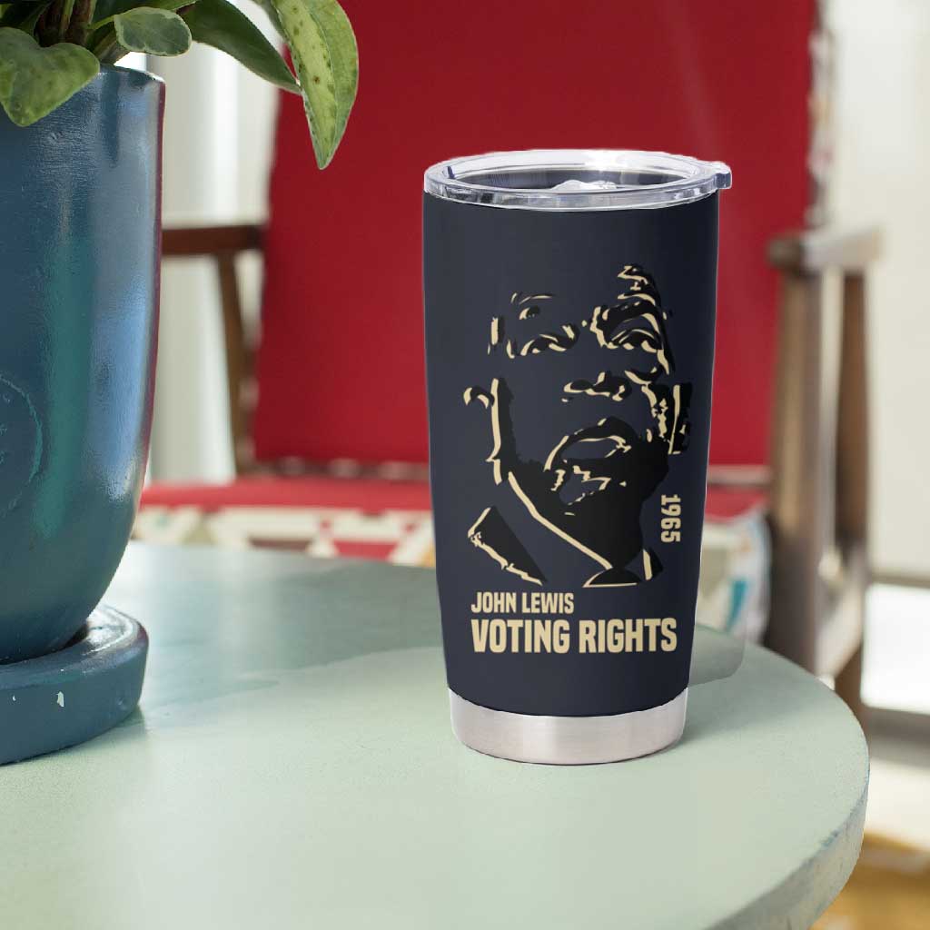 John Lewis Tumbler Cup with Selma Bridge Graphic Civil Rights and Voting Rights Tribute - Wonder Print Shop
