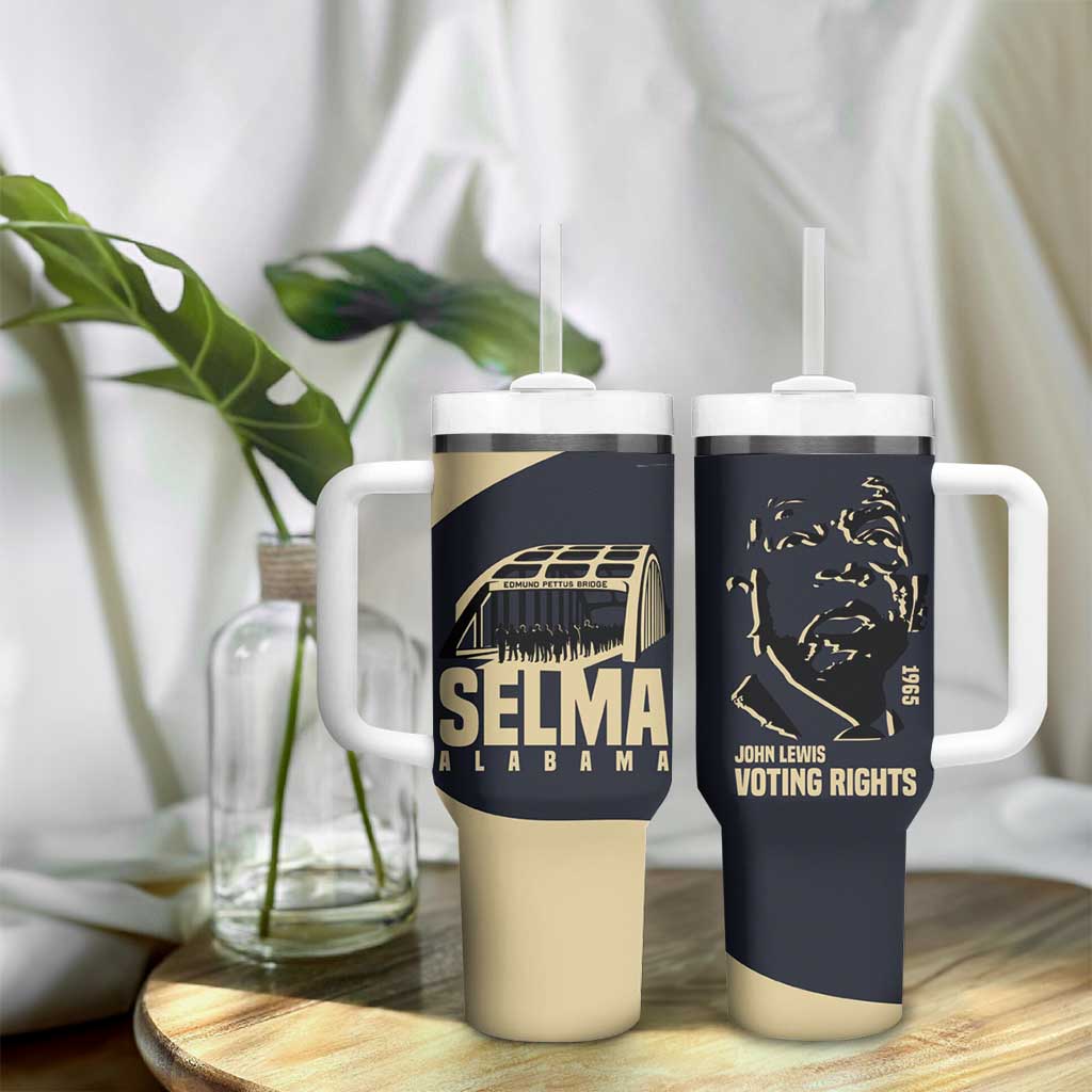 John Lewis Tumbler With Handle with Selma Bridge Graphic Civil Rights and Voting Rights Tribute - Wonder Print Shop