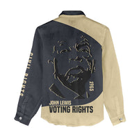 John Lewis Women Casual Shirt with Selma Bridge Graphic Civil Rights and Voting Rights Tribute - Wonder Print Shop