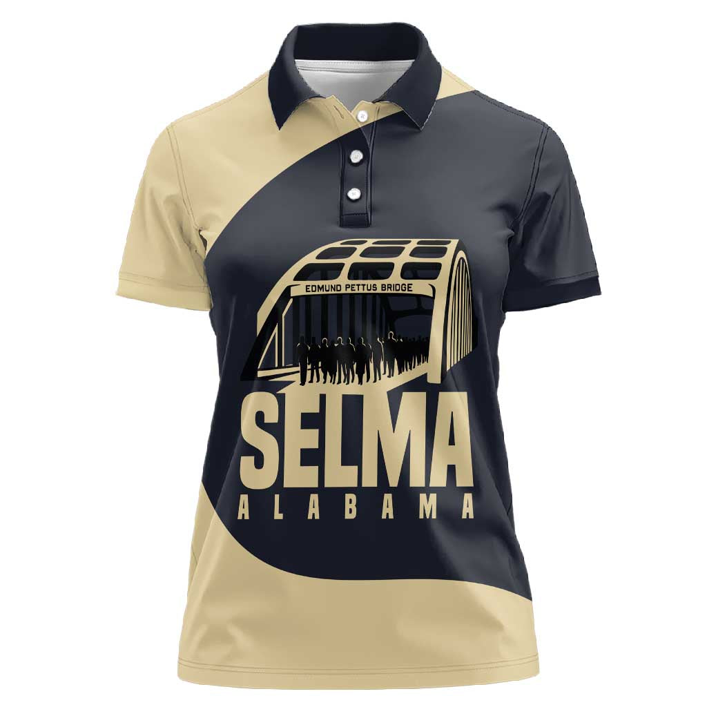 John Lewis Women Polo Shirt with Selma Bridge Graphic Civil Rights and Voting Rights Tribute - Wonder Print Shop