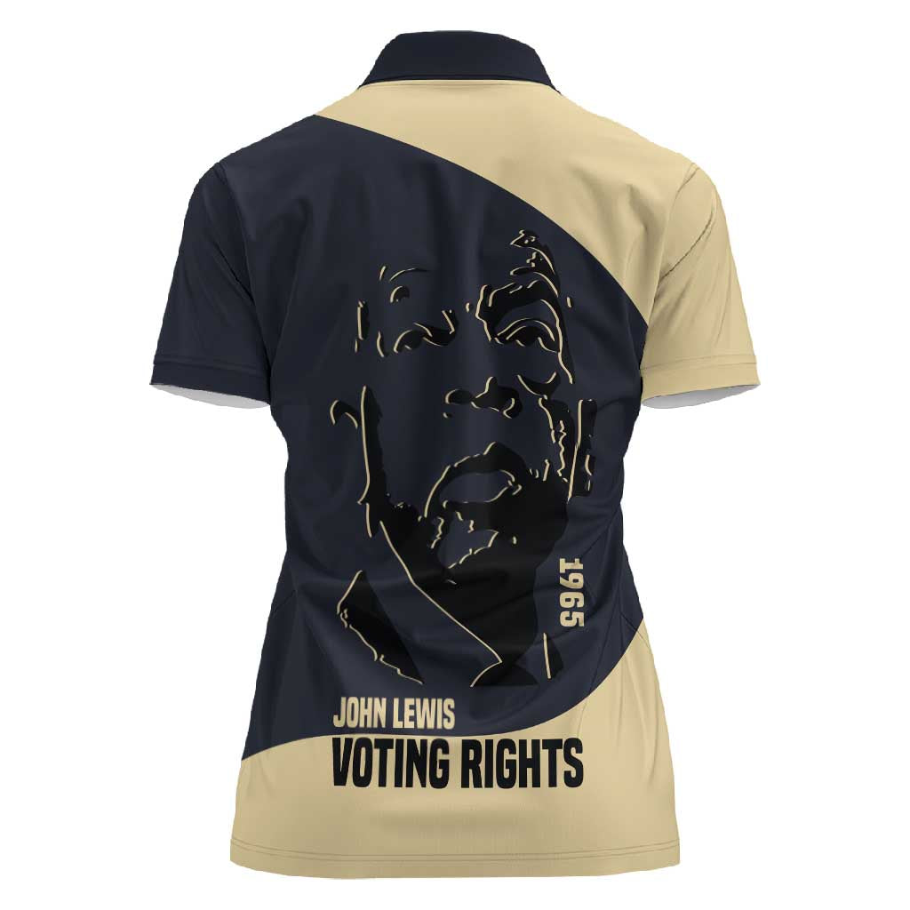 John Lewis Women Polo Shirt with Selma Bridge Graphic Civil Rights and Voting Rights Tribute - Wonder Print Shop
