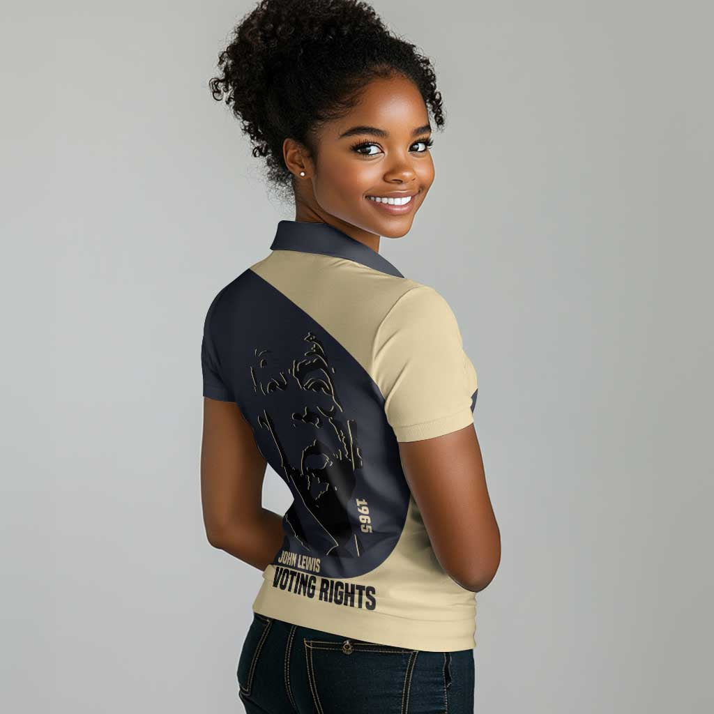 John Lewis Women Polo Shirt with Selma Bridge Graphic Civil Rights and Voting Rights Tribute - Wonder Print Shop