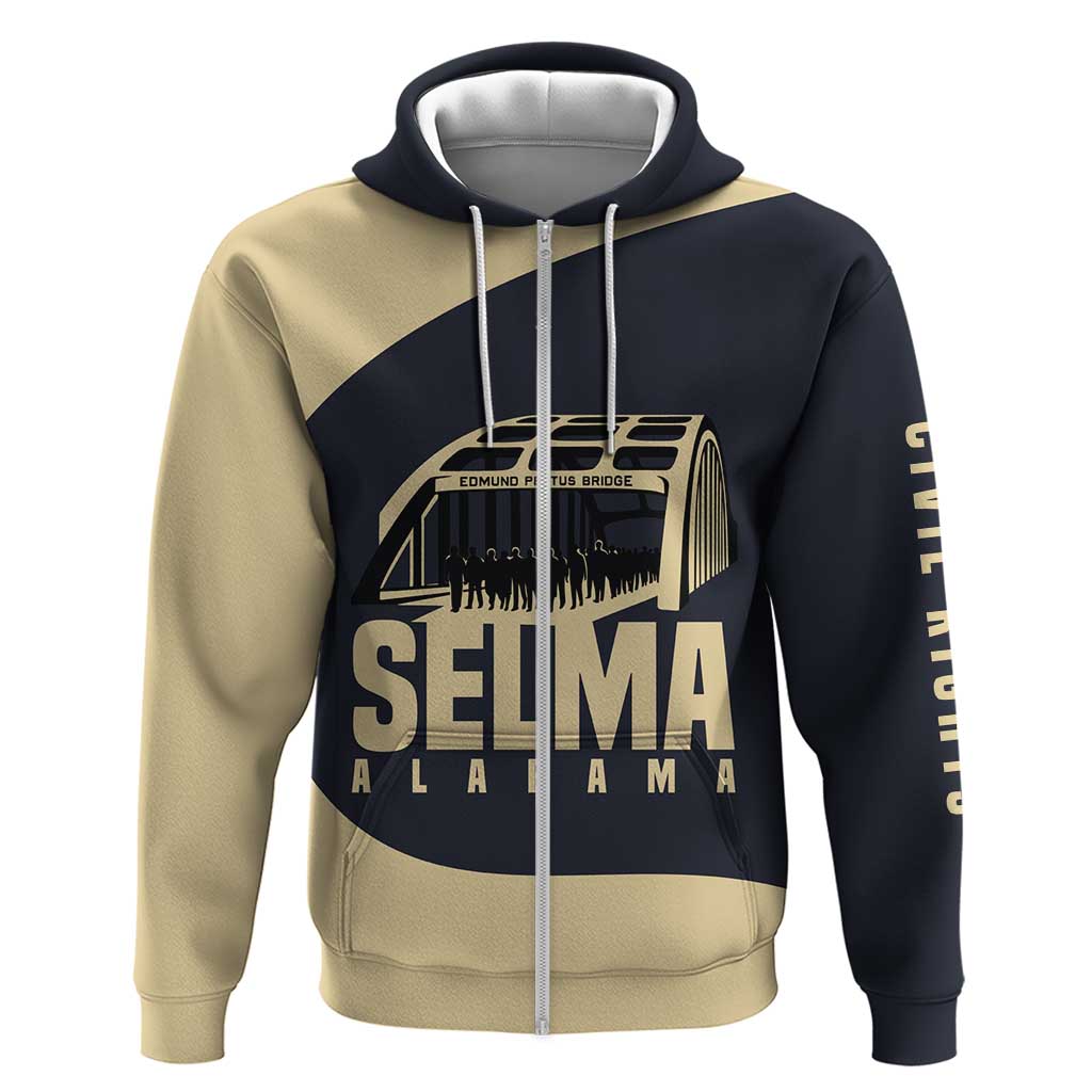 John Lewis Zip Hoodie with Selma Bridge Graphic Civil Rights and Voting Rights Tribute - Wonder Print Shop