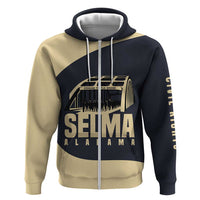 John Lewis Zip Hoodie with Selma Bridge Graphic Civil Rights and Voting Rights Tribute - Wonder Print Shop