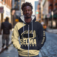 John Lewis Zip Hoodie with Selma Bridge Graphic Civil Rights and Voting Rights Tribute - Wonder Print Shop