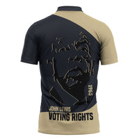 John Lewis Zipper Polo Shirt with Selma Bridge Graphic Civil Rights and Voting Rights Tribute - Wonder Print Shop