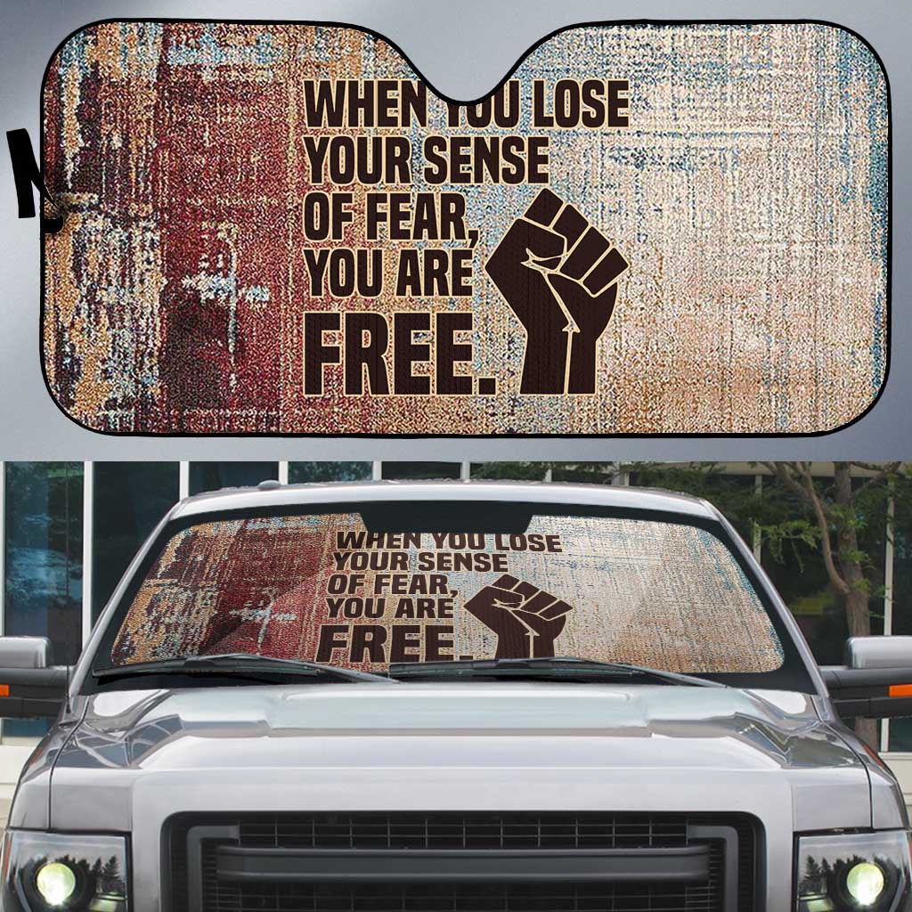 John Lewis Auto Sun Shade with Freedom Quote Graphic Civil Rights and Legacy Tribute - Wonder Print Shop