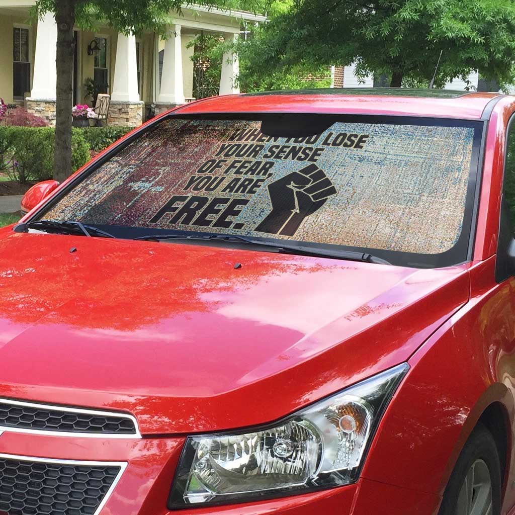 John Lewis Auto Sun Shade with Freedom Quote Graphic Civil Rights and Legacy Tribute - Wonder Print Shop