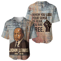 John Lewis Baseball Jersey with Freedom Quote Graphic Civil Rights and Legacy Tribute - Wonder Print Shop