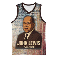 John Lewis Basketball Jersey with Freedom Quote Graphic Civil Rights and Legacy Tribute - Wonder Print Shop