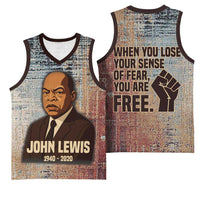 John Lewis Basketball Jersey with Freedom Quote Graphic Civil Rights and Legacy Tribute - Wonder Print Shop