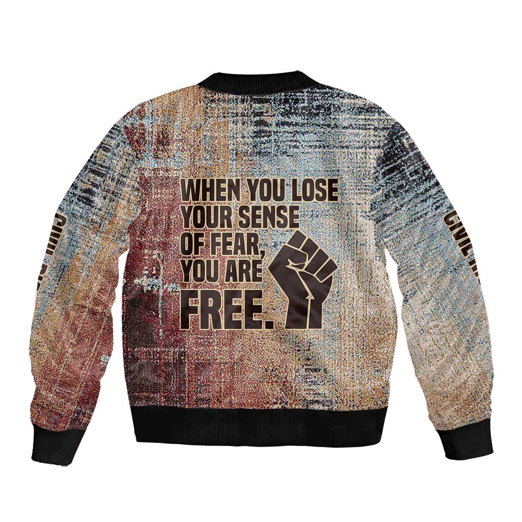 John Lewis Bomber Jacket with Freedom Quote Graphic Civil Rights and Legacy Tribute - Wonder Print Shop