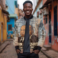 John Lewis Bomber Jacket with Freedom Quote Graphic Civil Rights and Legacy Tribute - Wonder Print Shop