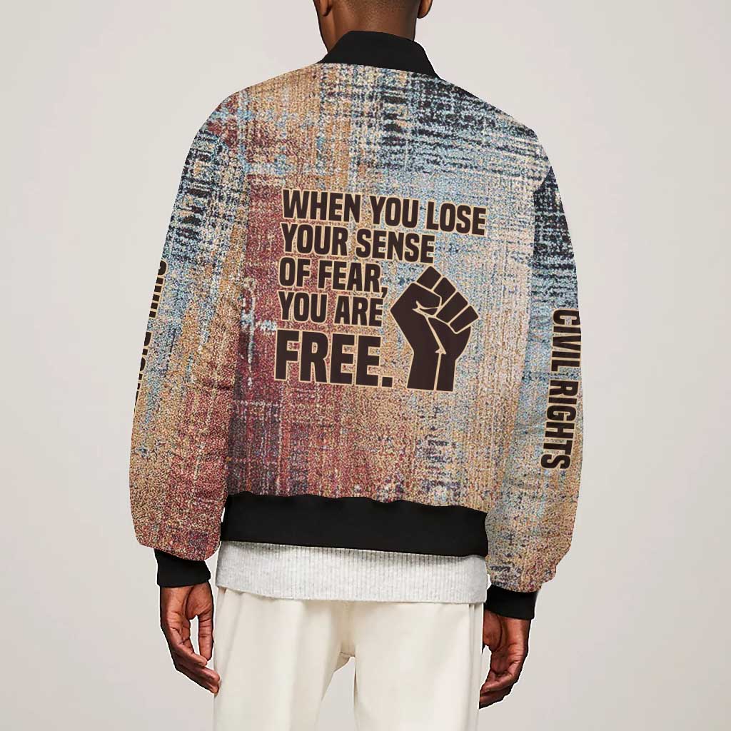 John Lewis Bomber Jacket with Freedom Quote Graphic Civil Rights and Legacy Tribute - Wonder Print Shop
