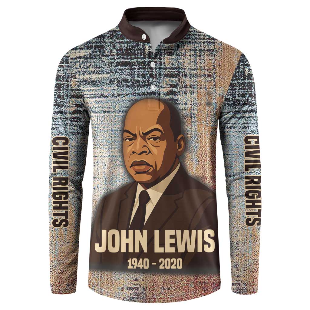 John Lewis Button Sweatshirt with Freedom Quote Graphic Civil Rights and Legacy Tribute