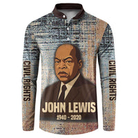 John Lewis Button Sweatshirt with Freedom Quote Graphic Civil Rights and Legacy Tribute