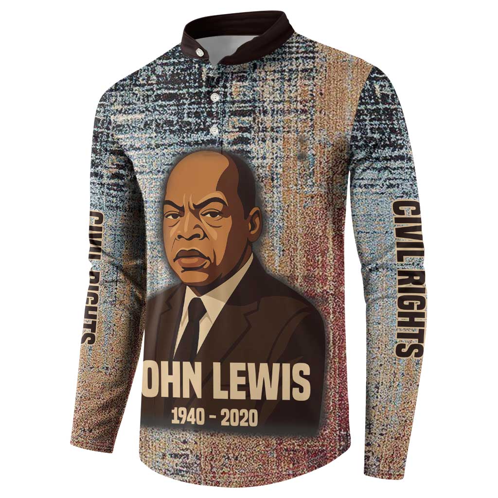 John Lewis Button Sweatshirt with Freedom Quote Graphic Civil Rights and Legacy Tribute