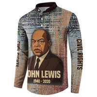 John Lewis Button Sweatshirt with Freedom Quote Graphic Civil Rights and Legacy Tribute