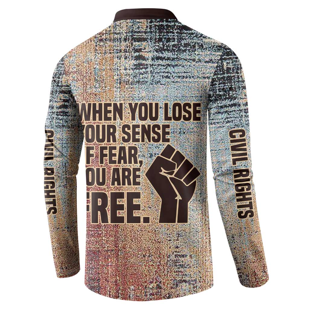 John Lewis Button Sweatshirt with Freedom Quote Graphic Civil Rights and Legacy Tribute