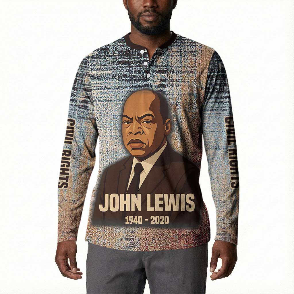 John Lewis Button Sweatshirt with Freedom Quote Graphic Civil Rights and Legacy Tribute