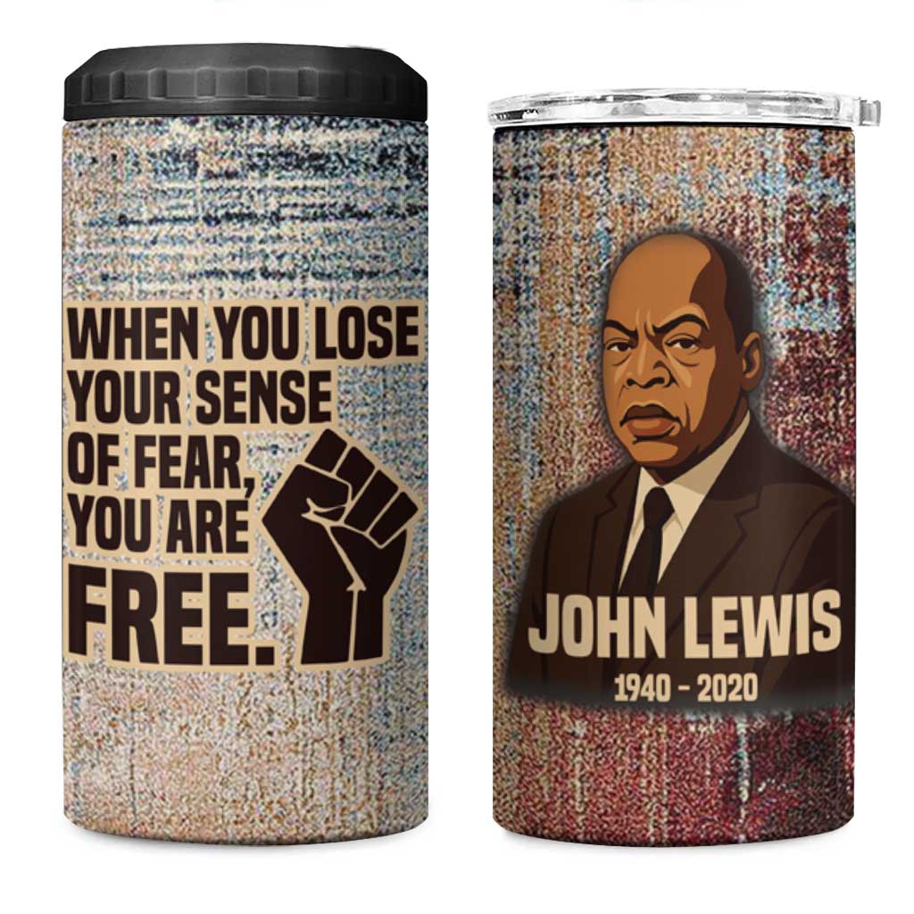 John Lewis 4 in 1 Can Cooler Tumbler with Freedom Quote Graphic Civil Rights and Legacy Tribute - Wonder Print Shop