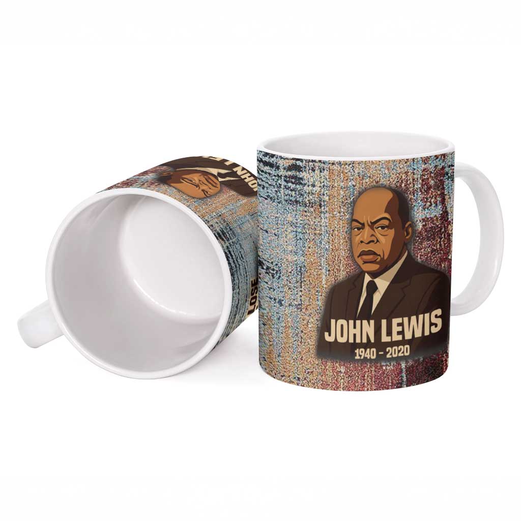 John Lewis Ceramic Mug with Freedom Quote Graphic Civil Rights and Legacy Tribute - Wonder Print Shop