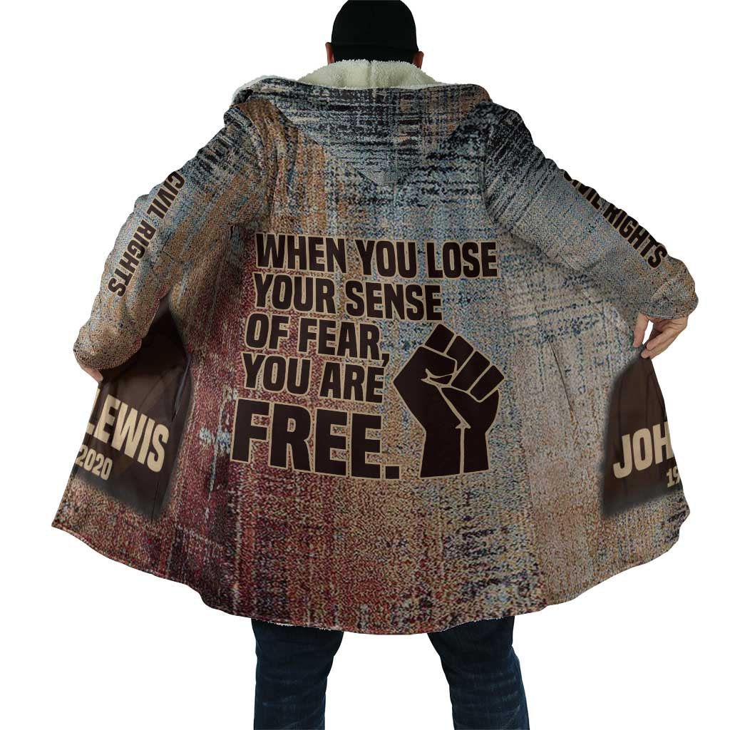 John Lewis Cloak with Freedom Quote Graphic Civil Rights and Legacy Tribute - Wonder Print Shop