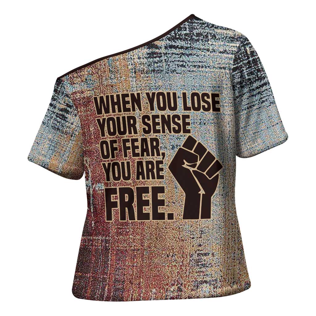 John Lewis Cross Shoulder Shirt with Freedom Quote Graphic Civil Rights and Legacy Tribute - Wonder Print Shop