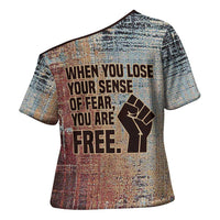 John Lewis Cross Shoulder Shirt with Freedom Quote Graphic Civil Rights and Legacy Tribute - Wonder Print Shop
