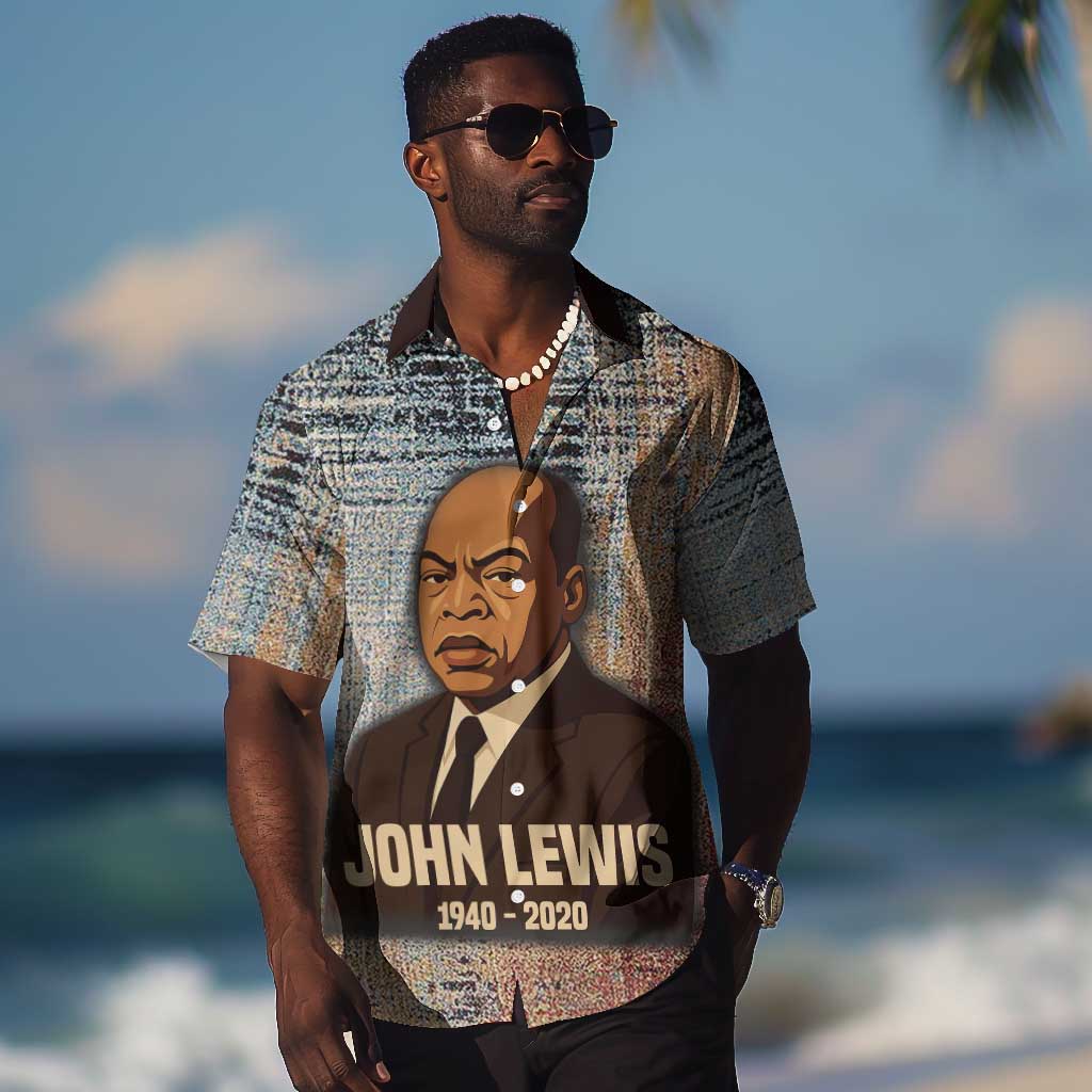 John Lewis Hawaiian Shirt with Freedom Quote Graphic Civil Rights and Legacy Tribute - Wonder Print Shop