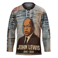John Lewis Hockey Jersey with Freedom Quote Graphic Civil Rights and Legacy Tribute - Wonder Print Shop