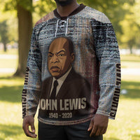 John Lewis Hockey Jersey with Freedom Quote Graphic Civil Rights and Legacy Tribute - Wonder Print Shop