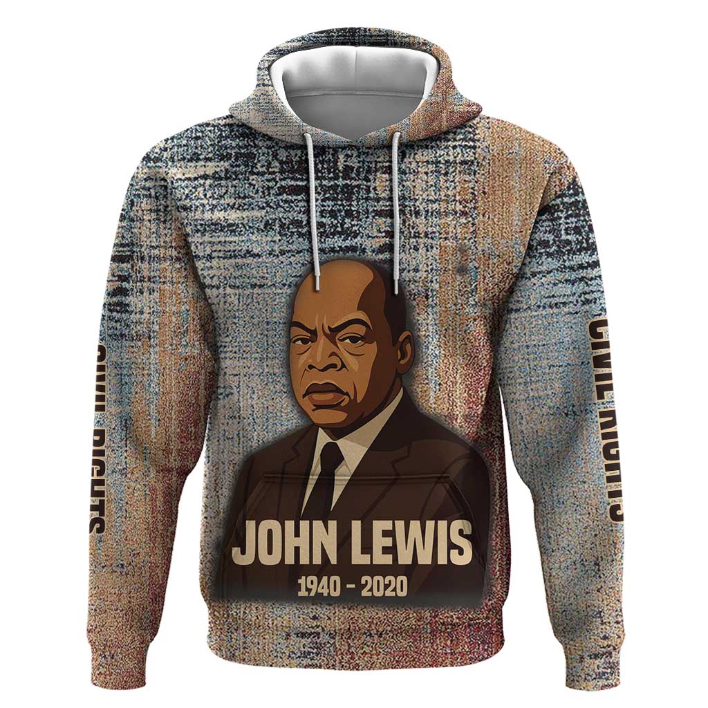 John Lewis Hoodie with Freedom Quote Graphic Civil Rights and Legacy Tribute - Wonder Print Shop
