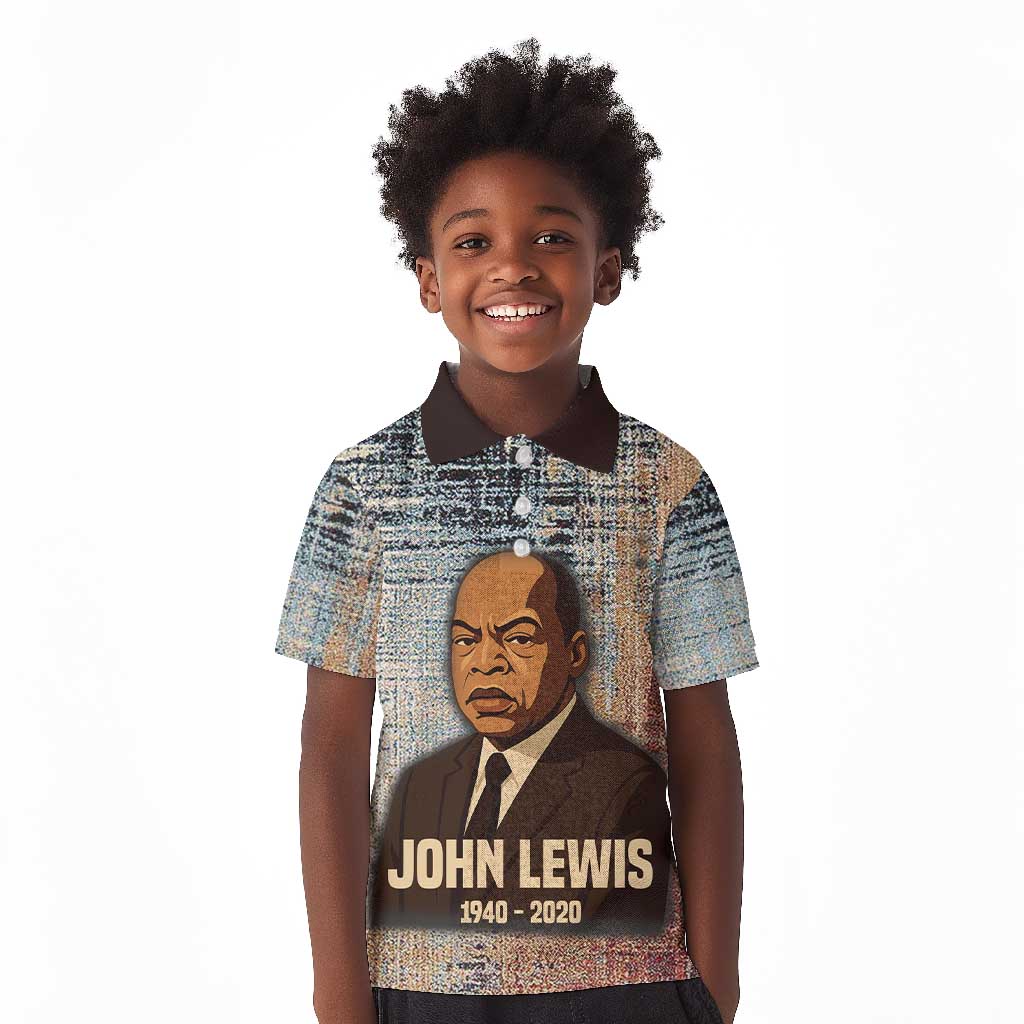 John Lewis Kid Polo Shirt with Freedom Quote Graphic Civil Rights and Legacy Tribute - Wonder Print Shop
