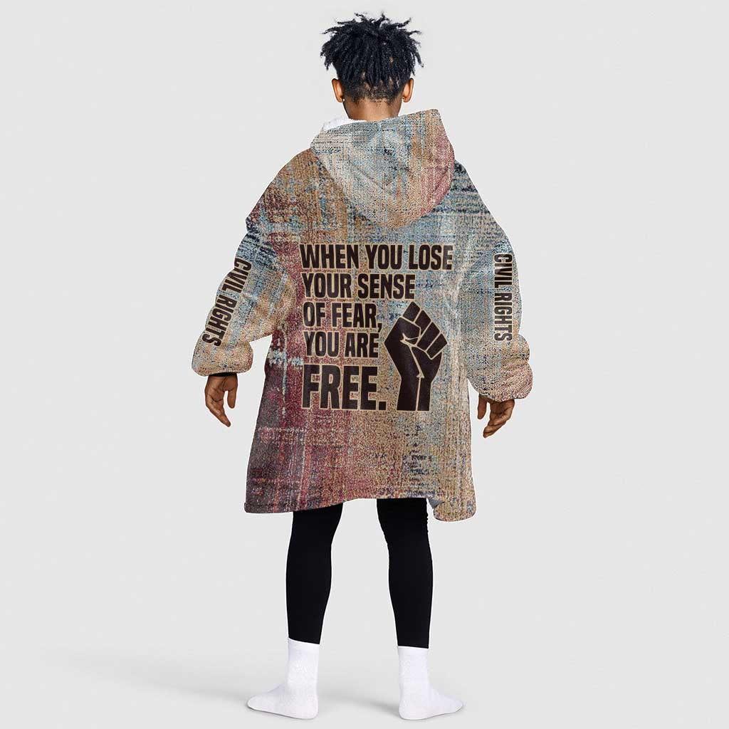 John Lewis Kid Wearable Blanket Hoodie with Freedom Quote Graphic Civil Rights and Legacy Tribute - Wonder Print Shop