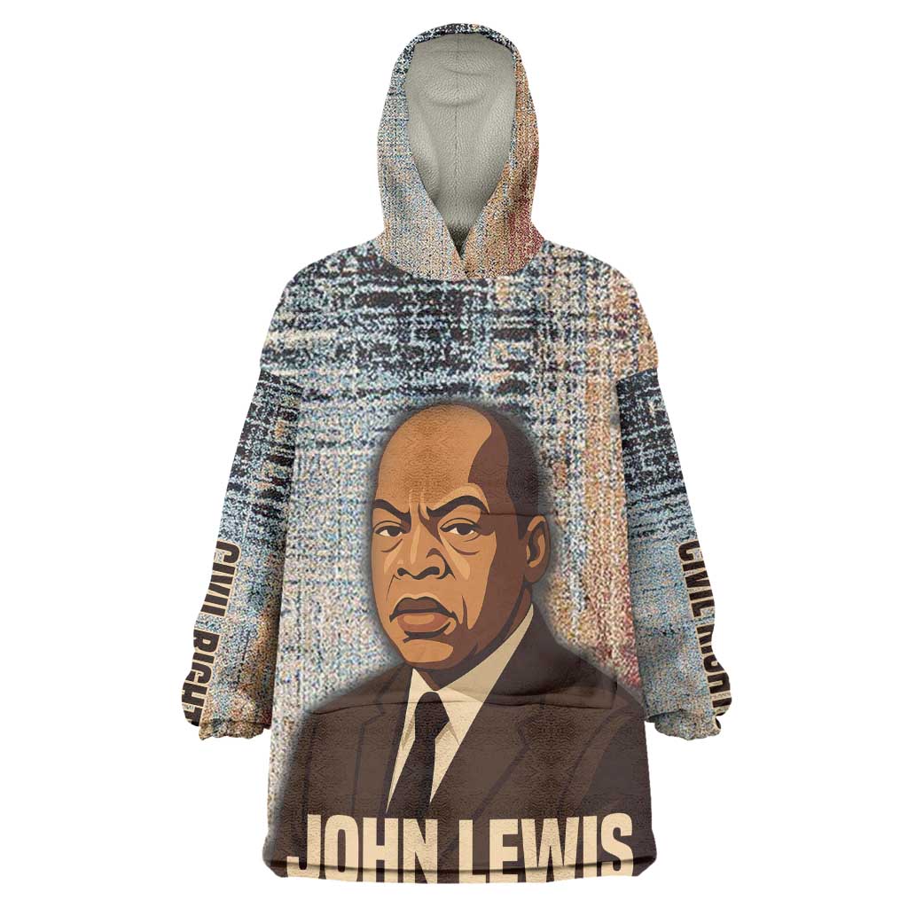 John Lewis Kid Wearable Blanket Hoodie with Freedom Quote Graphic Civil Rights and Legacy Tribute - Wonder Print Shop