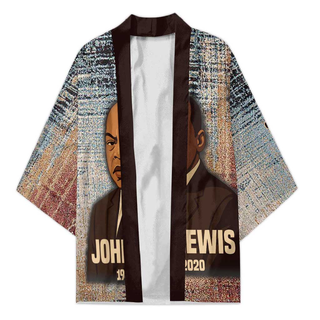John Lewis Kimono with Freedom Quote Graphic Civil Rights and Legacy Tribute - Wonder Print Shop