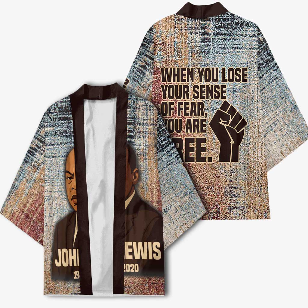 John Lewis Kimono with Freedom Quote Graphic Civil Rights and Legacy Tribute - Wonder Print Shop