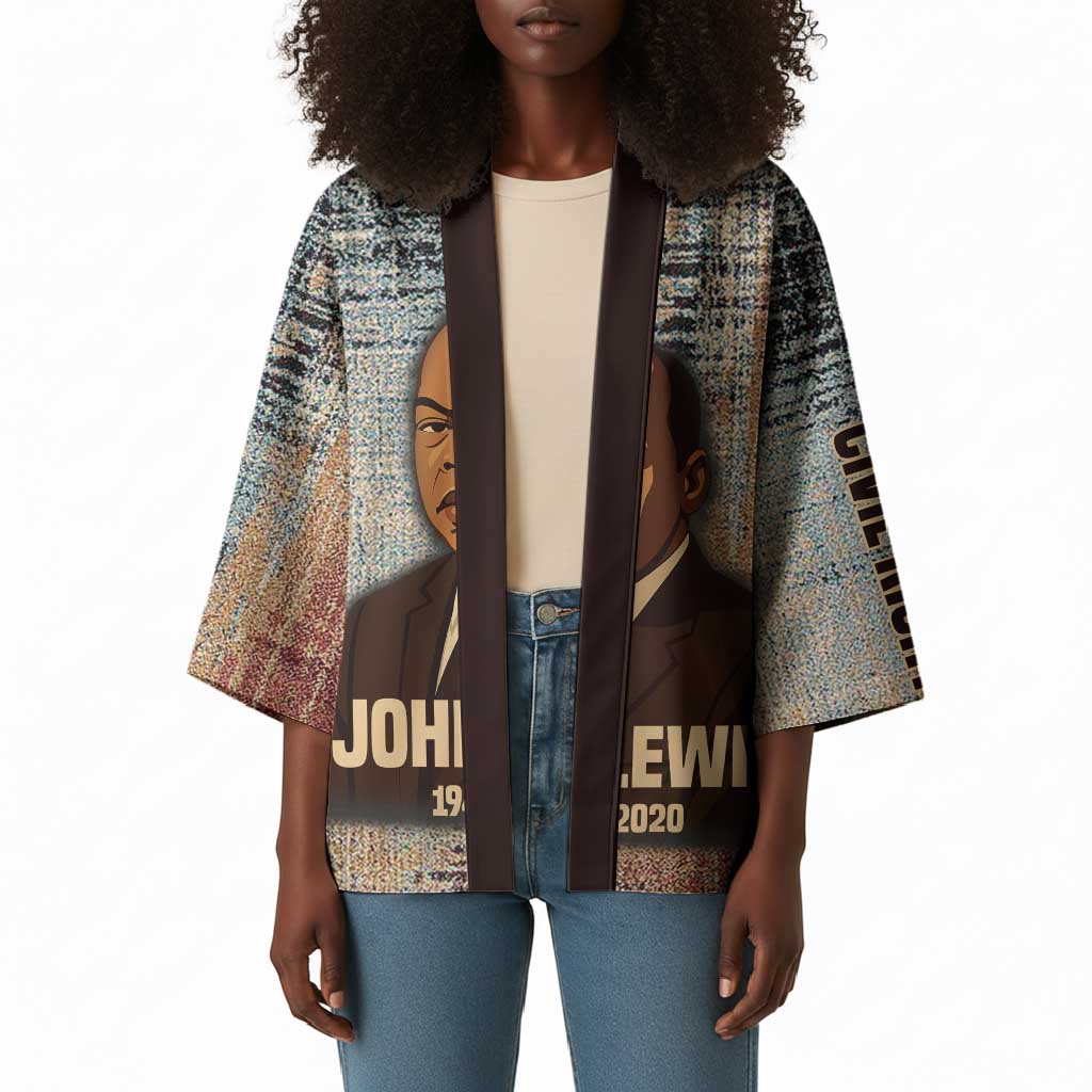 John Lewis Kimono with Freedom Quote Graphic Civil Rights and Legacy Tribute - Wonder Print Shop