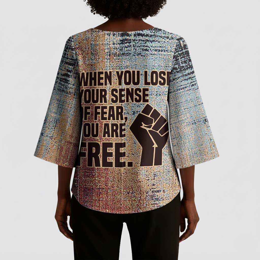 John Lewis Kimono Sleeve Blouse with Freedom Quote Graphic Civil Rights and Legacy Tribute - Wonder Print Shop