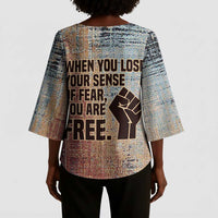 John Lewis Kimono Sleeve Blouse with Freedom Quote Graphic Civil Rights and Legacy Tribute - Wonder Print Shop