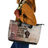 John Lewis Leather Tote Bag with Freedom Quote Graphic Civil Rights and Legacy Tribute - Wonder Print Shop