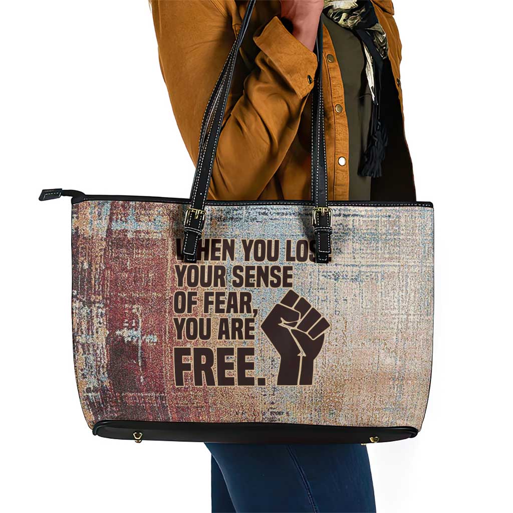 John Lewis Leather Tote Bag with Freedom Quote Graphic Civil Rights and Legacy Tribute - Wonder Print Shop