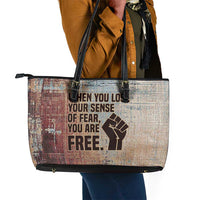 John Lewis Leather Tote Bag with Freedom Quote Graphic Civil Rights and Legacy Tribute - Wonder Print Shop