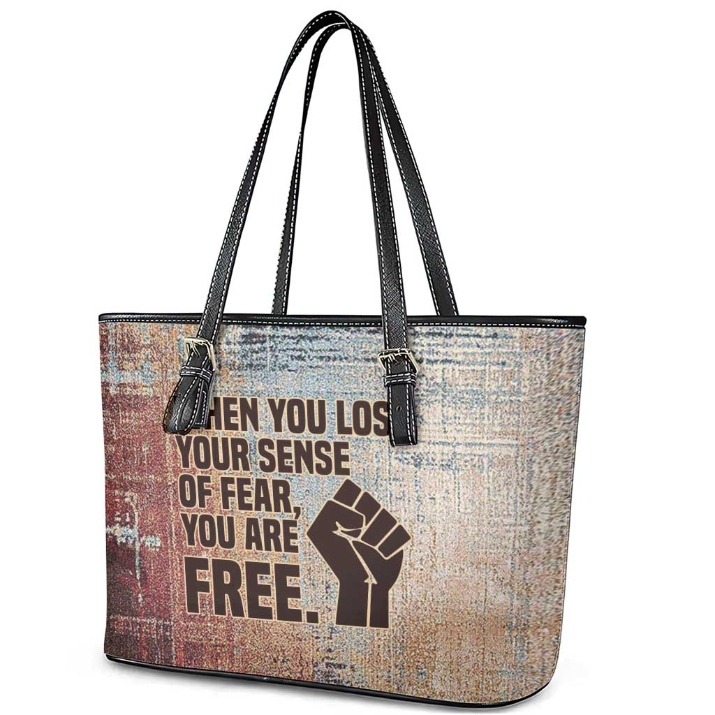 John Lewis Leather Tote Bag with Freedom Quote Graphic Civil Rights and Legacy Tribute - Wonder Print Shop